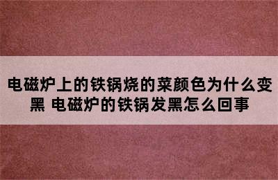 电磁炉上的铁锅烧的菜颜色为什么变黑 电磁炉的铁锅发黑怎么回事